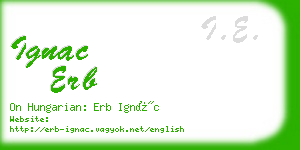 ignac erb business card